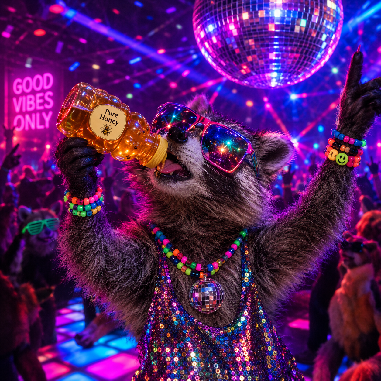 The Diabetic Raver raccoon